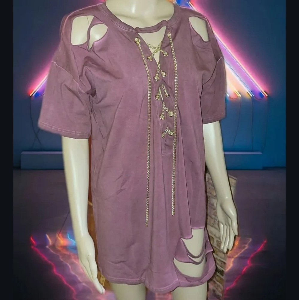 Mauve cut out dress